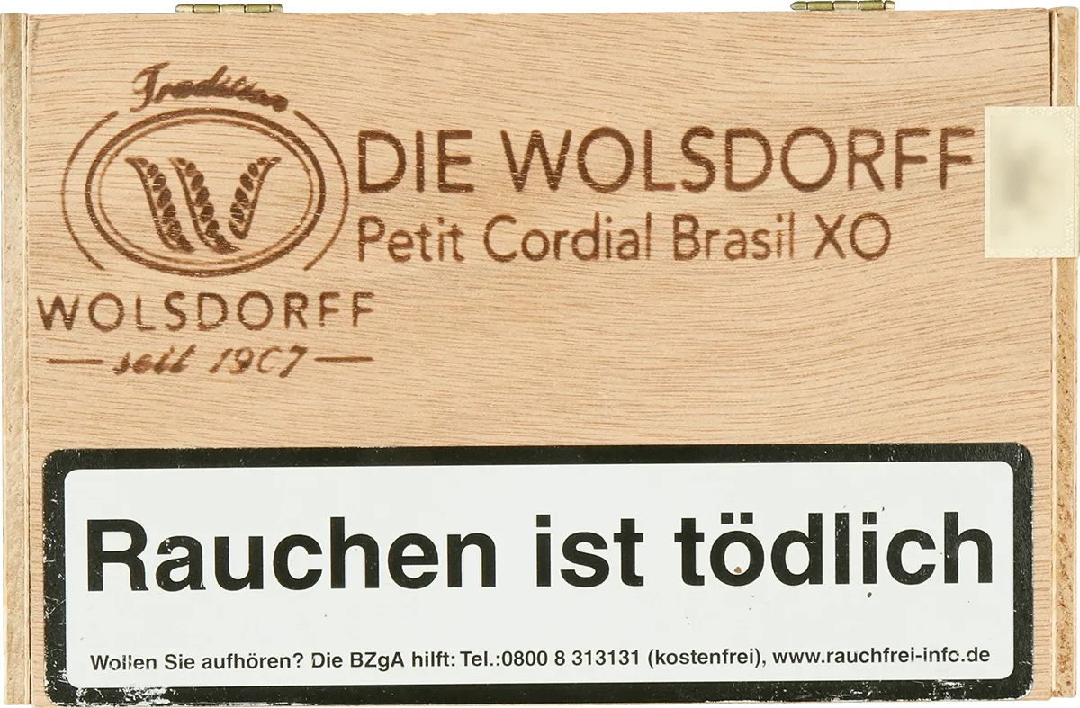 Die WOLSDORFF Petit Cordial Brasil Kiste Vorderseite
