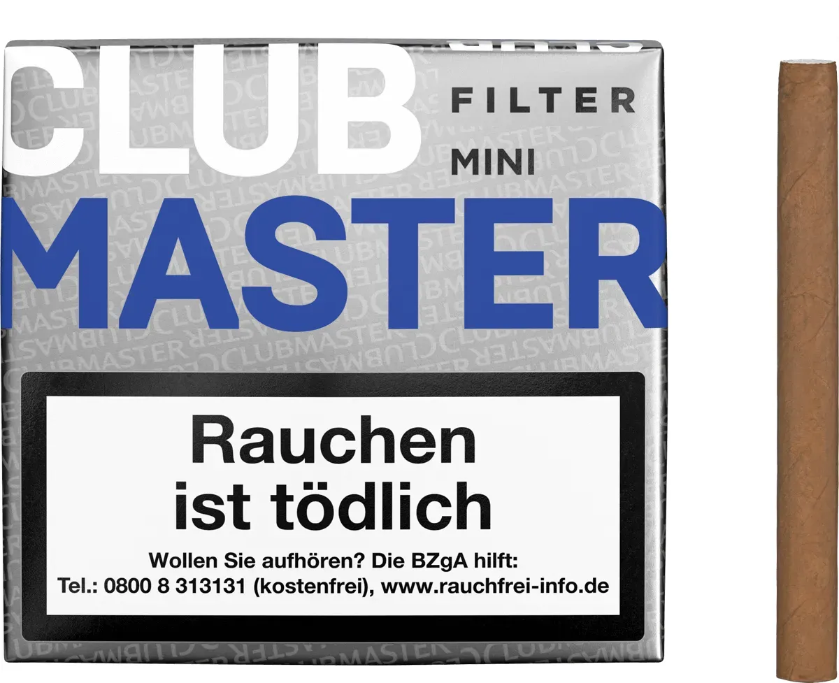 Clubmaster Mini Filter Blue Schachtel mit Inhalt