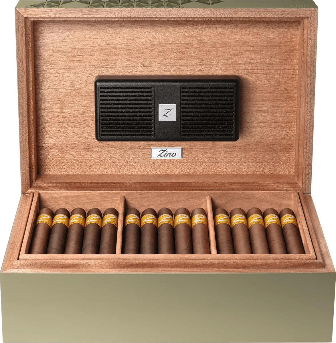 Zino Z-Collection Green Humidor Z80 offen von vorne 2