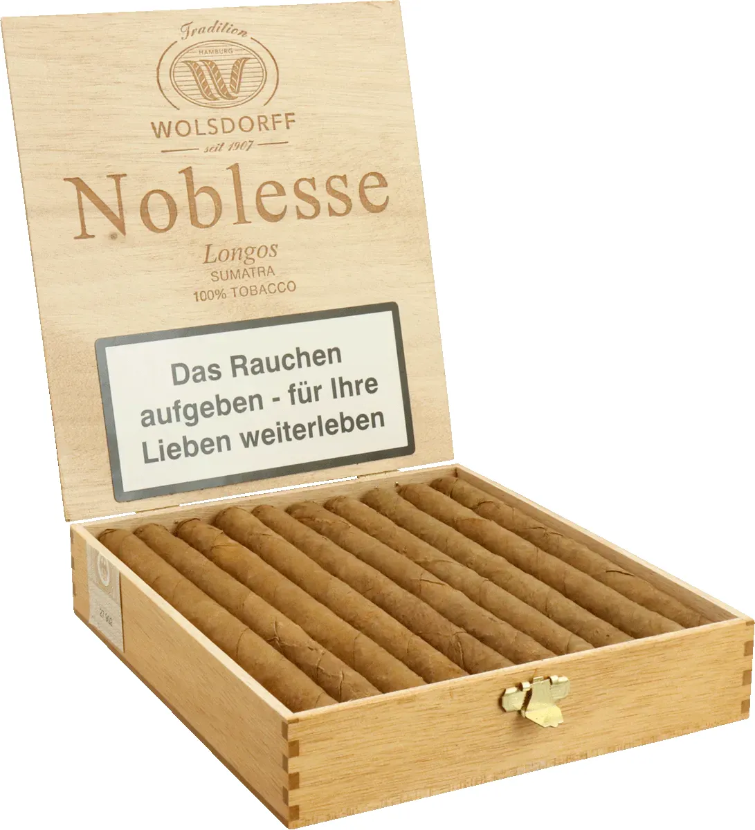 Noblesse Longos Sumatra Kiste offen Seite