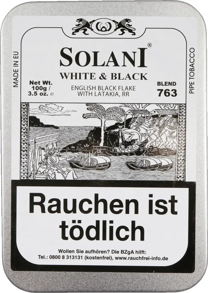 Solani White & Black / Blend 763 Dose stehend von vorne