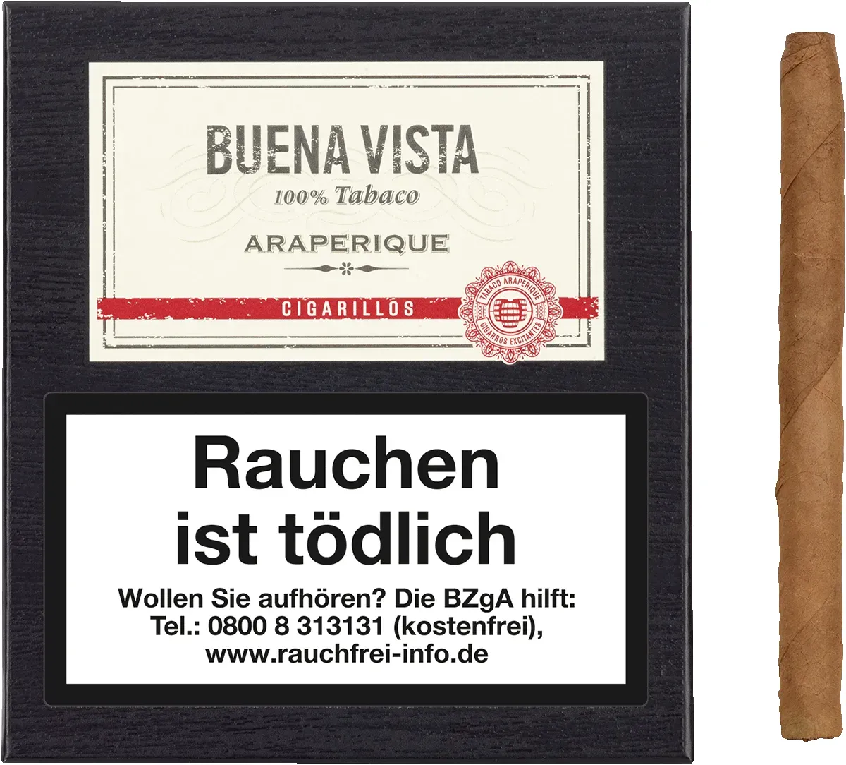 Buena Vista Araperique Cigarillos Schachtel mit Zigarillo