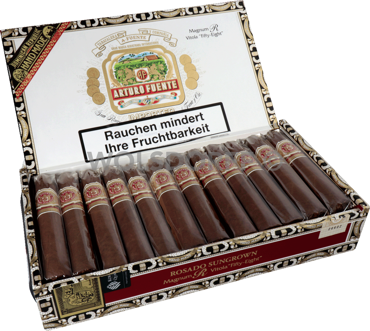 Arturo Fuente Rosado Sungrown - Kiste seitlich geöffnet