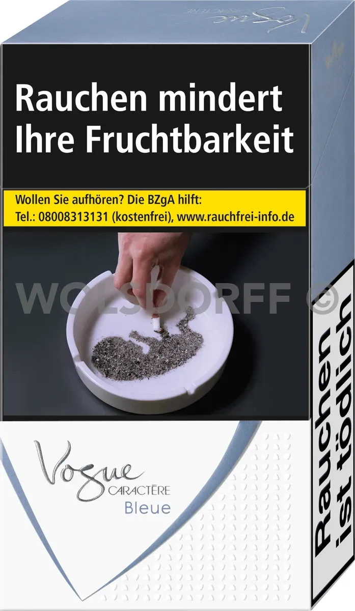 Vogue Caractère Bleue OP Vorderseite von oben und seitlich rechts