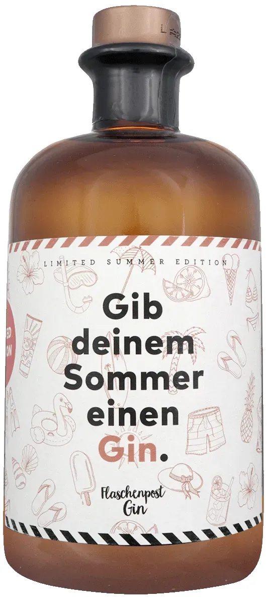 Flaschenpost Gin Flasche Vorderseite