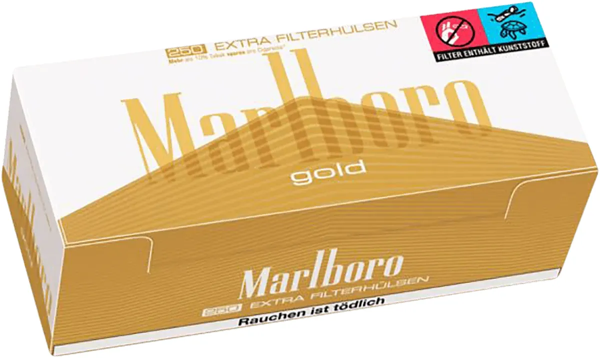 Marlboro Gold Extra Hülsen liegend
