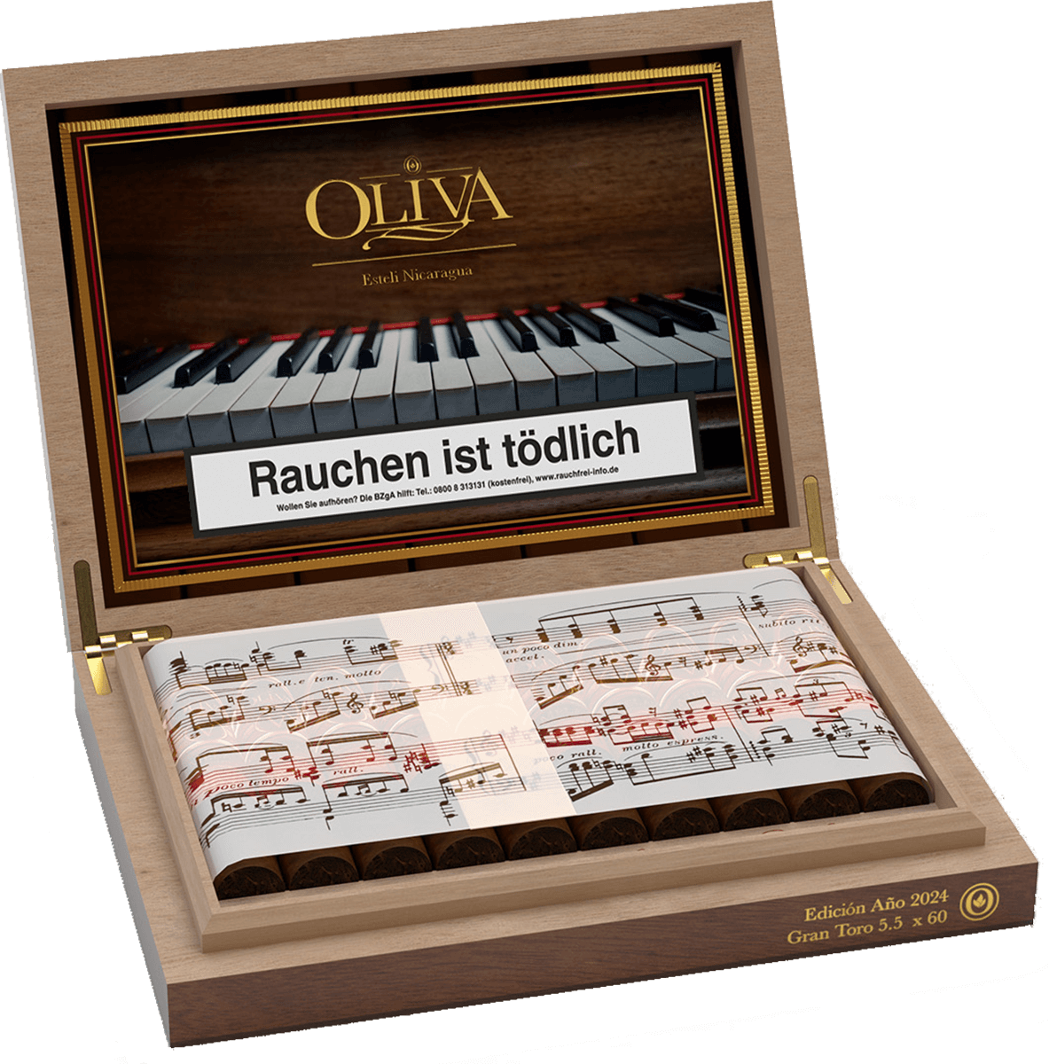 Oliva Serie V Melanio Edición - Kiste seitlich geöffnet