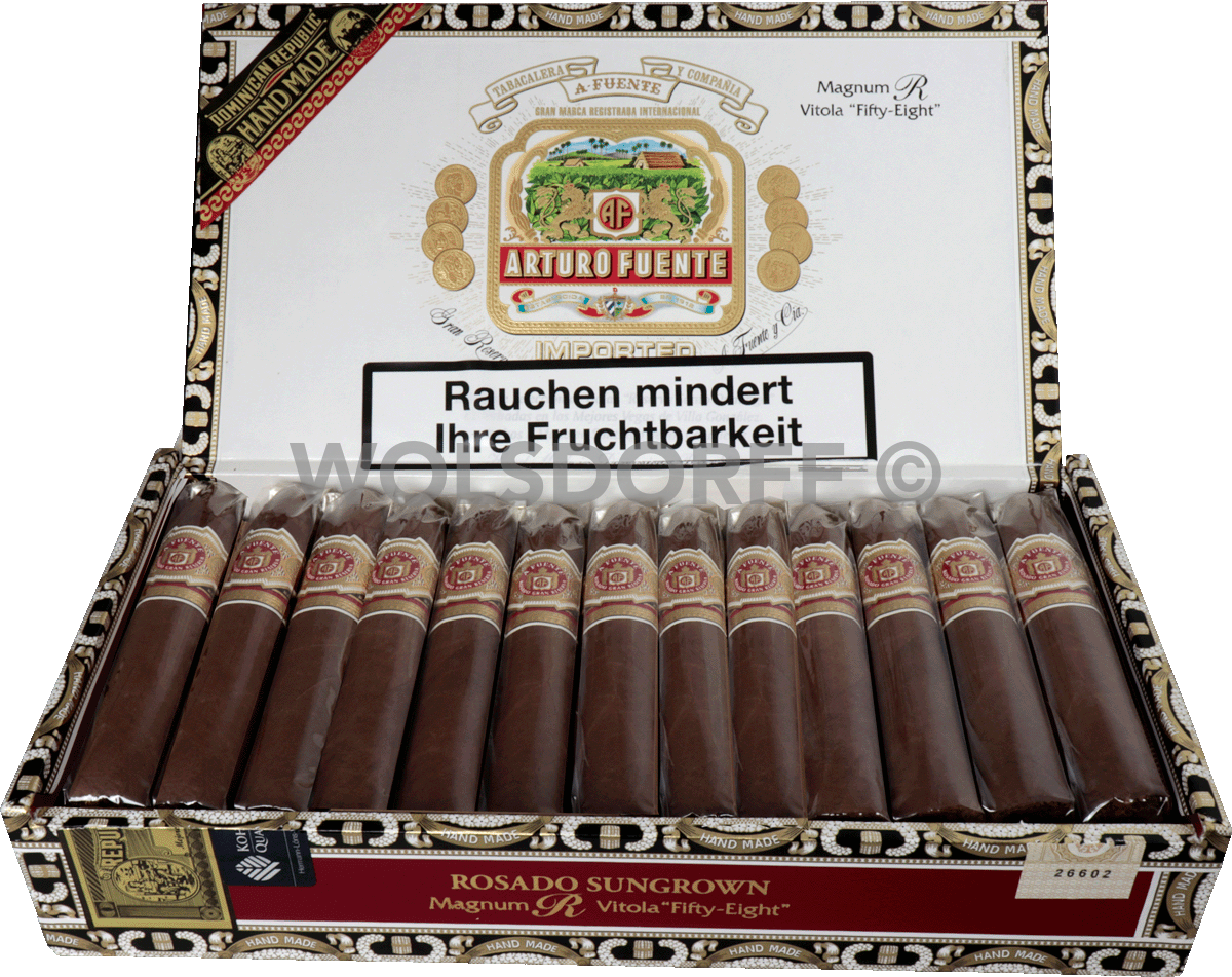 Arturo Fuente Rosado Sungrown - Kiste vorne geöffnet