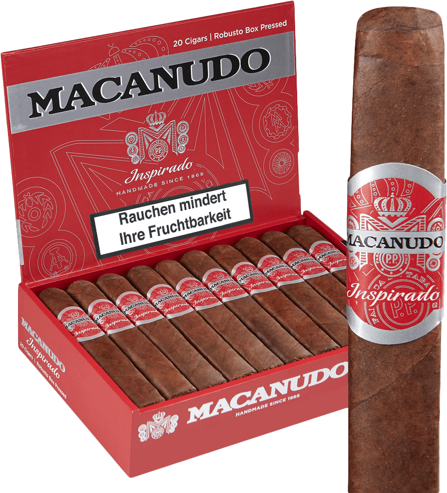 Macanudo Inspirado Red Robusto - Kiste seitlich geöffnet