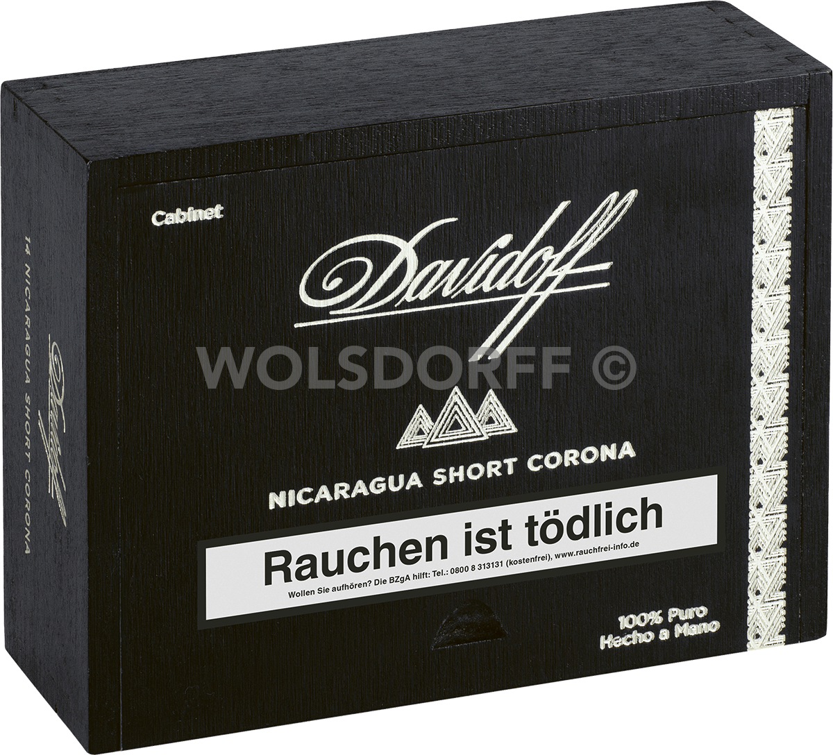 Davidoff Nicaragua Short Corona - Kiste vorne geschlossen