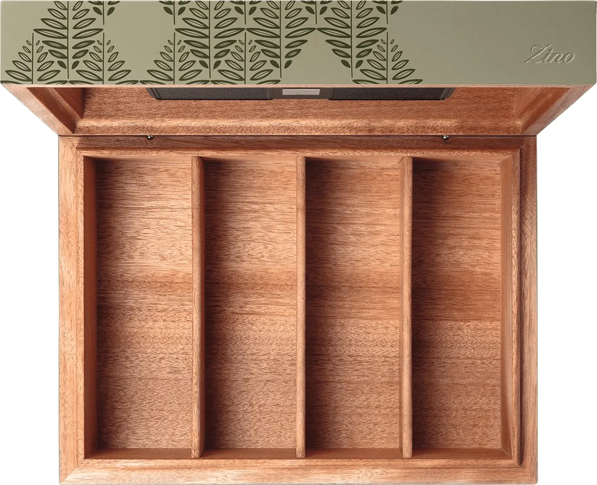 Zino Z-Collection Green Humidor Z60 geöffnet von oben leer