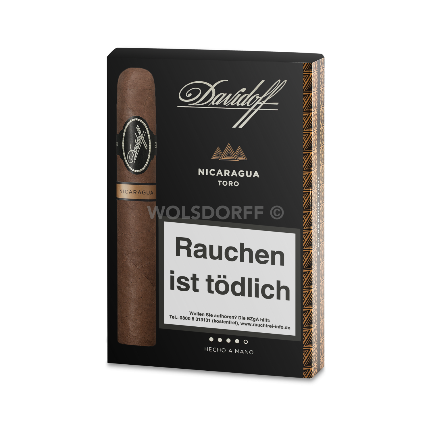 Davidoff Nicaragua Toro - Pappetui vorne geschlossen