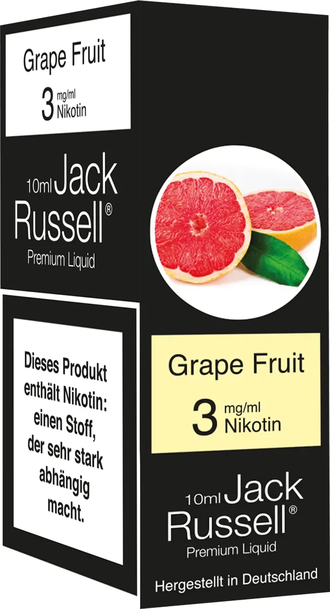 Jack Russell Liquid Grape Fruit 3mg Verpackung