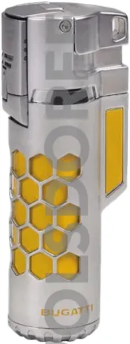Bugatti Feuerzeug Mirage chrome / yellow stehend