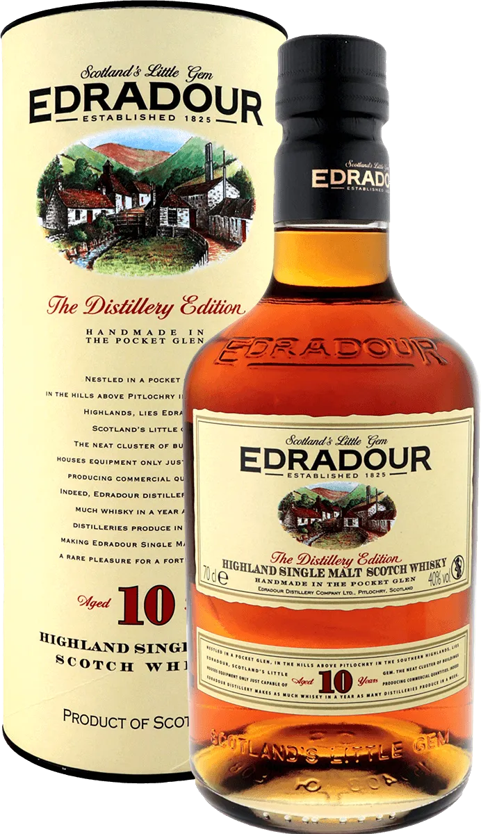 Edradour Geschenktube und Flasche