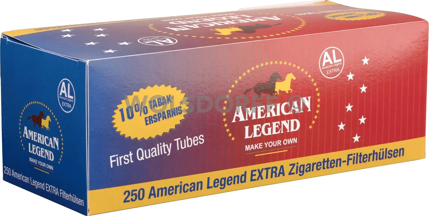 American Legend Extra Filterhülsen Schachtel liegend