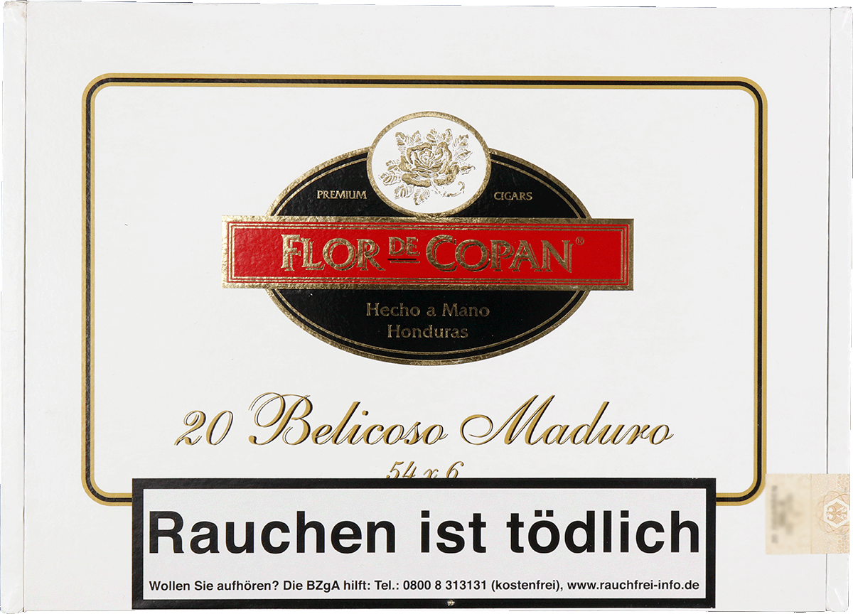 Flor de Copán Maduro Belicoso - Kiste vorne geschlossen