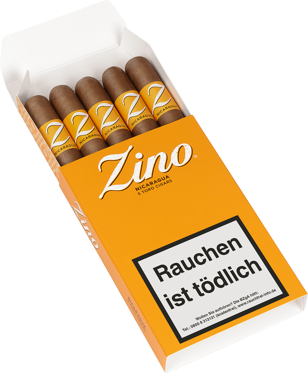 Zino Nicaragua Toro - Pappetui seitlich geöffnet