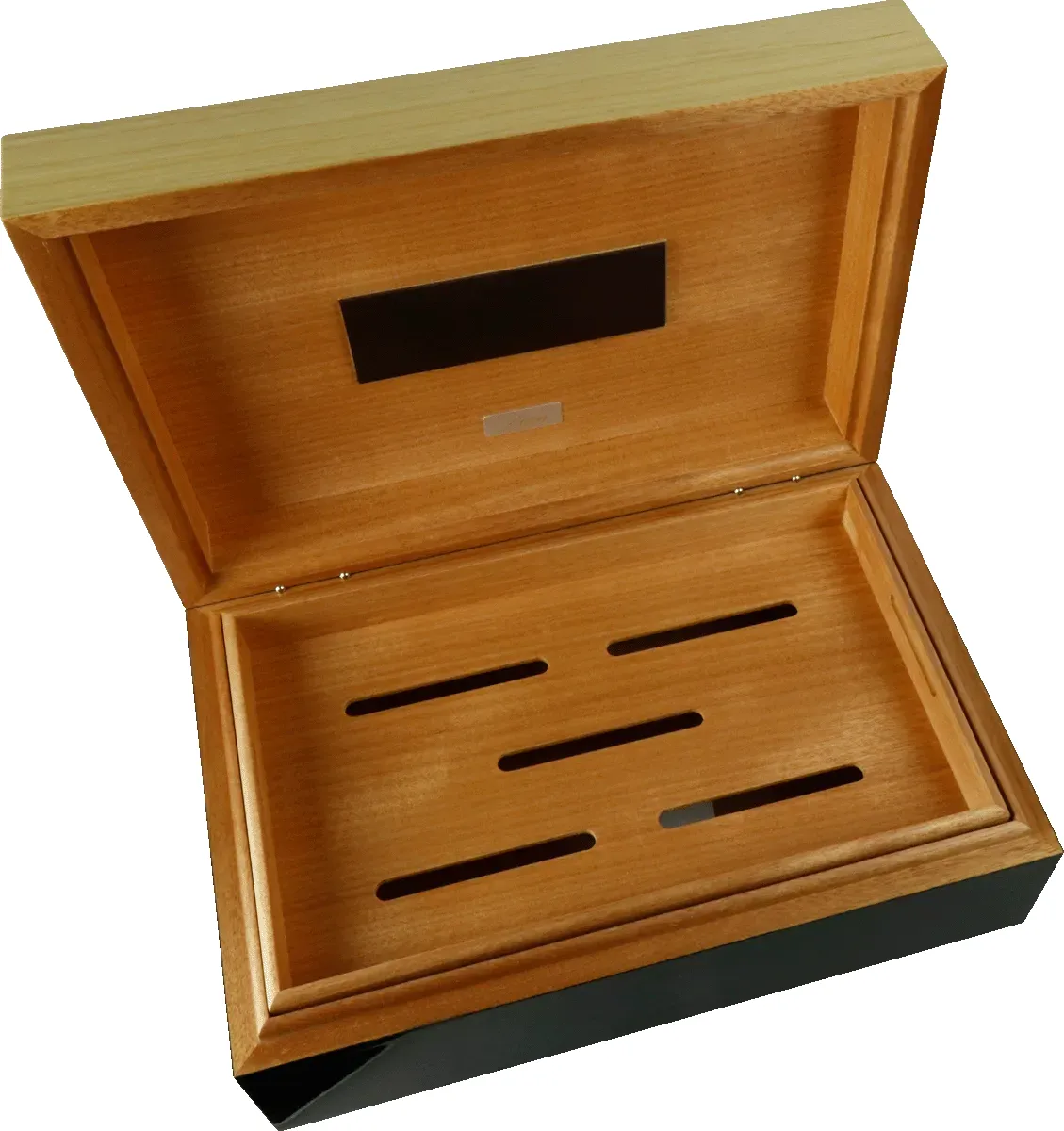 Humidor Z80 Paulownia Lack schwarz offen