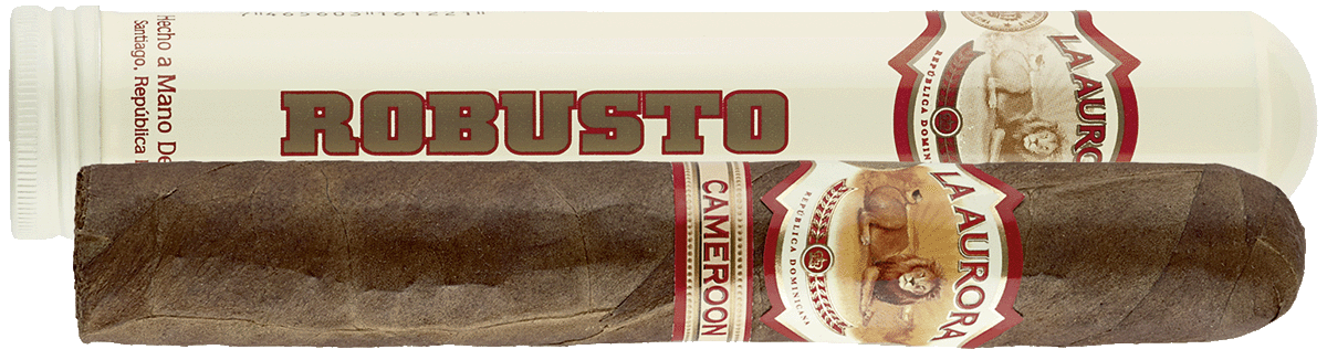La Aurora 1903 Cameroon Robusto - Zigarre seitlich mit Tubos