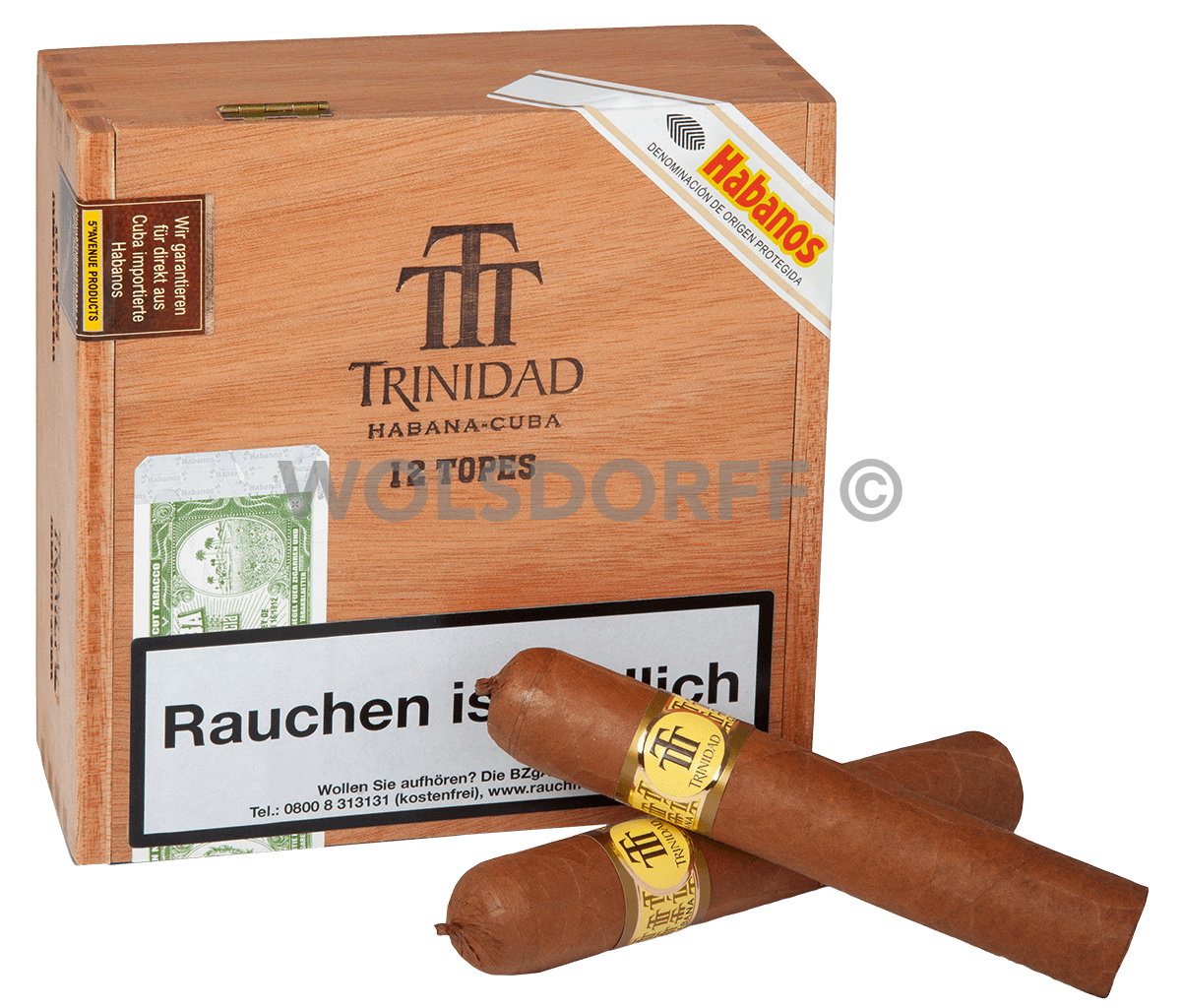 Trinidad Topes - Kiste vorne mit Zigarren