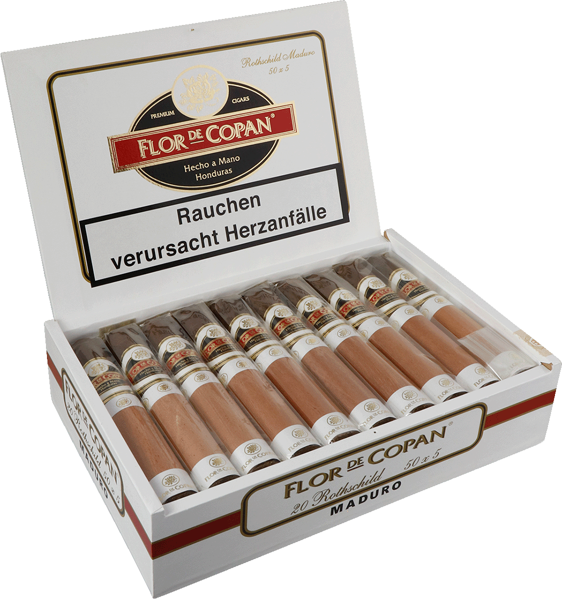 Flor de Copán Maduro - Kiste seitlich geöffnet