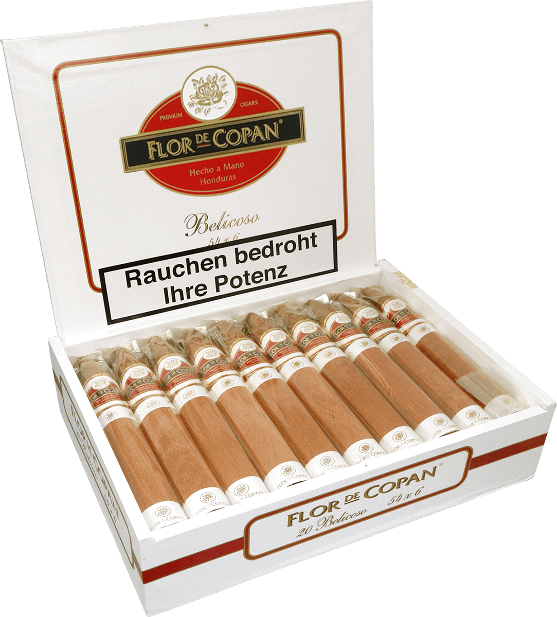 Flor de Copán Linea Clásica - Kiste seitlich geöffnet