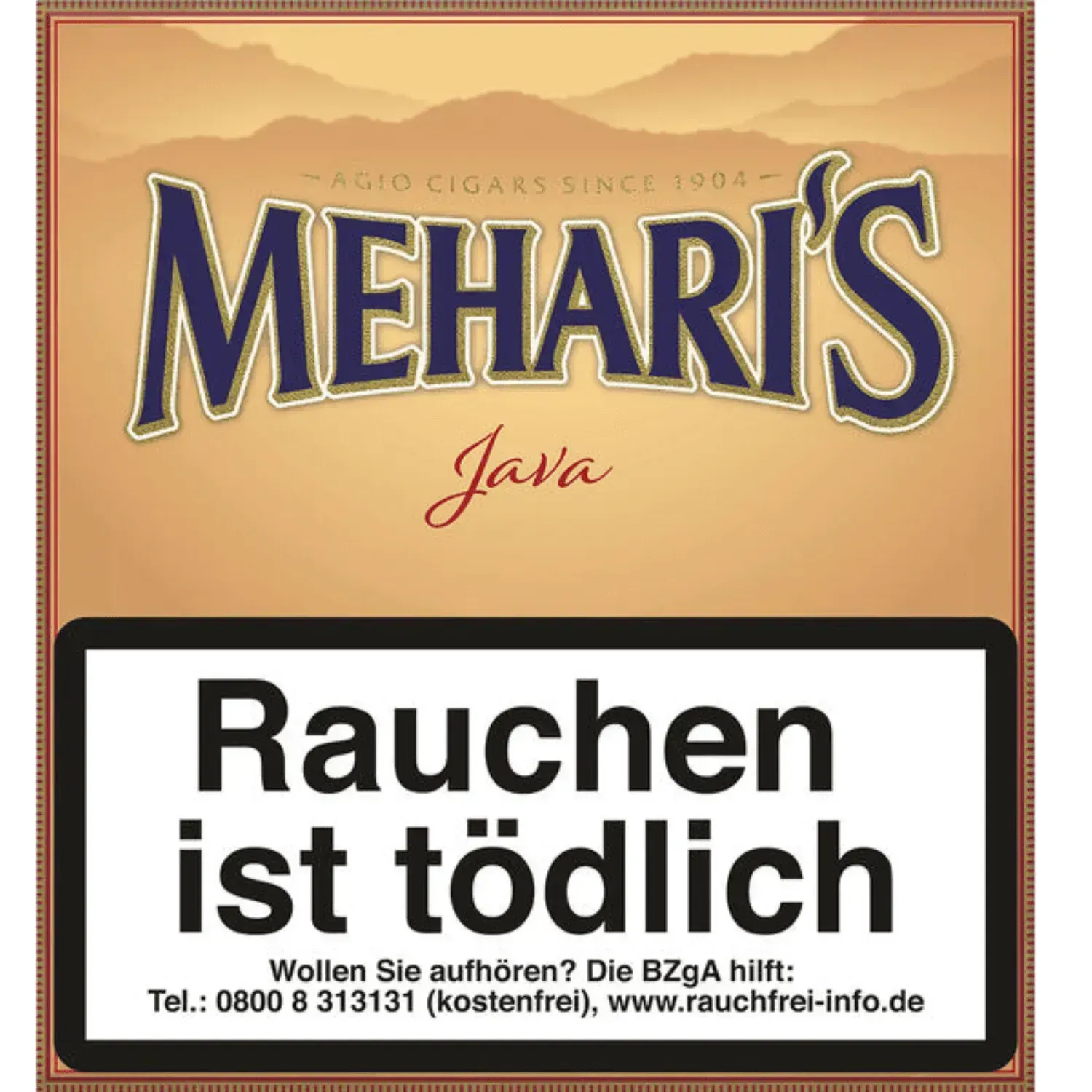 Meharis Java Schachtel Vorderseite