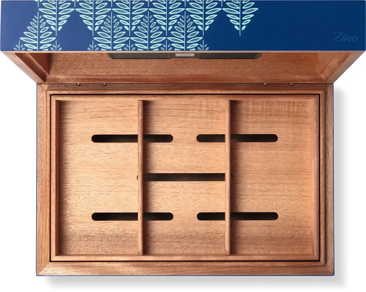 Zino Z-Collection blue Humidor Z80 offen Ansicht von oben