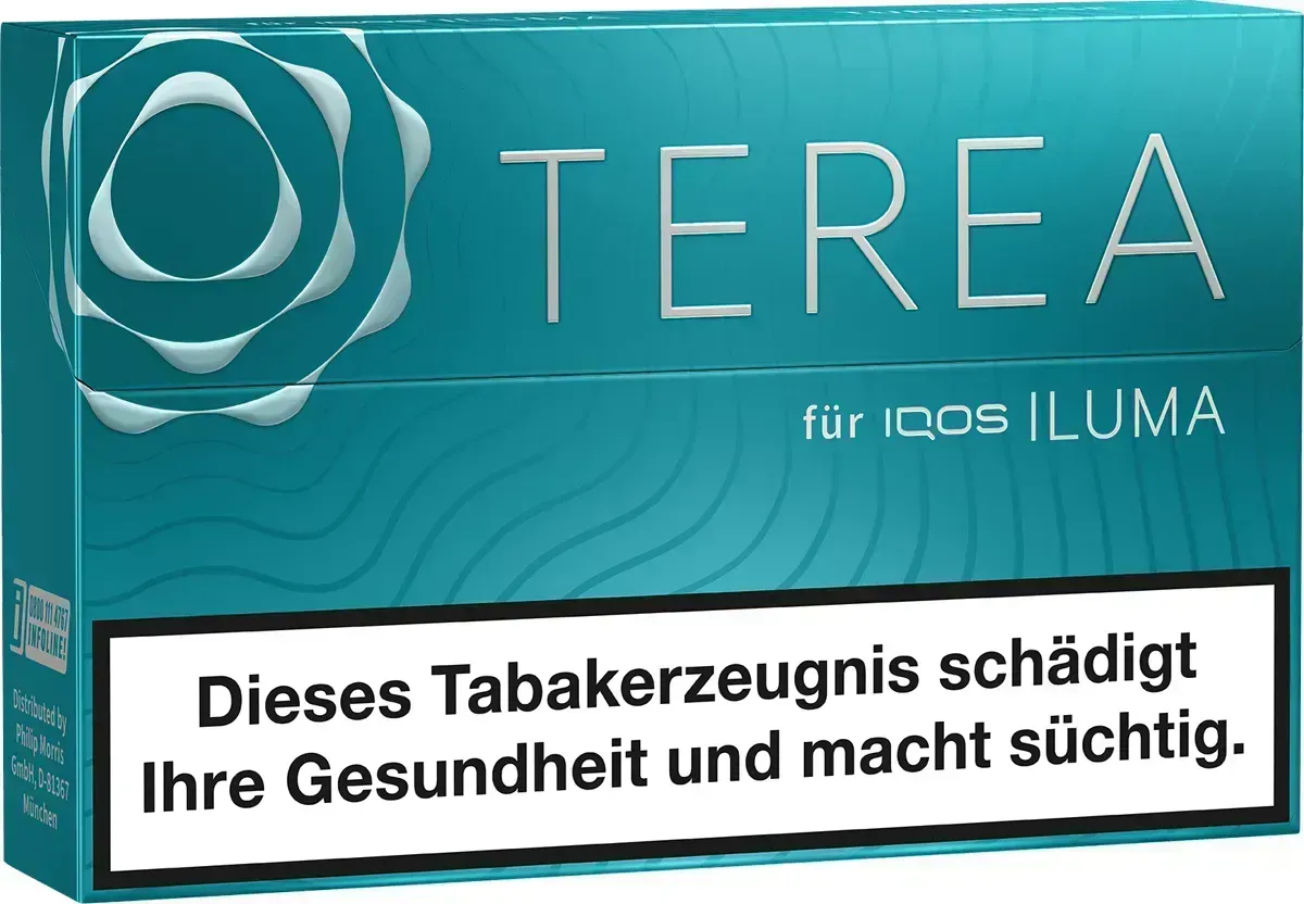 IQOS Terea Turquois Vorderseite von links