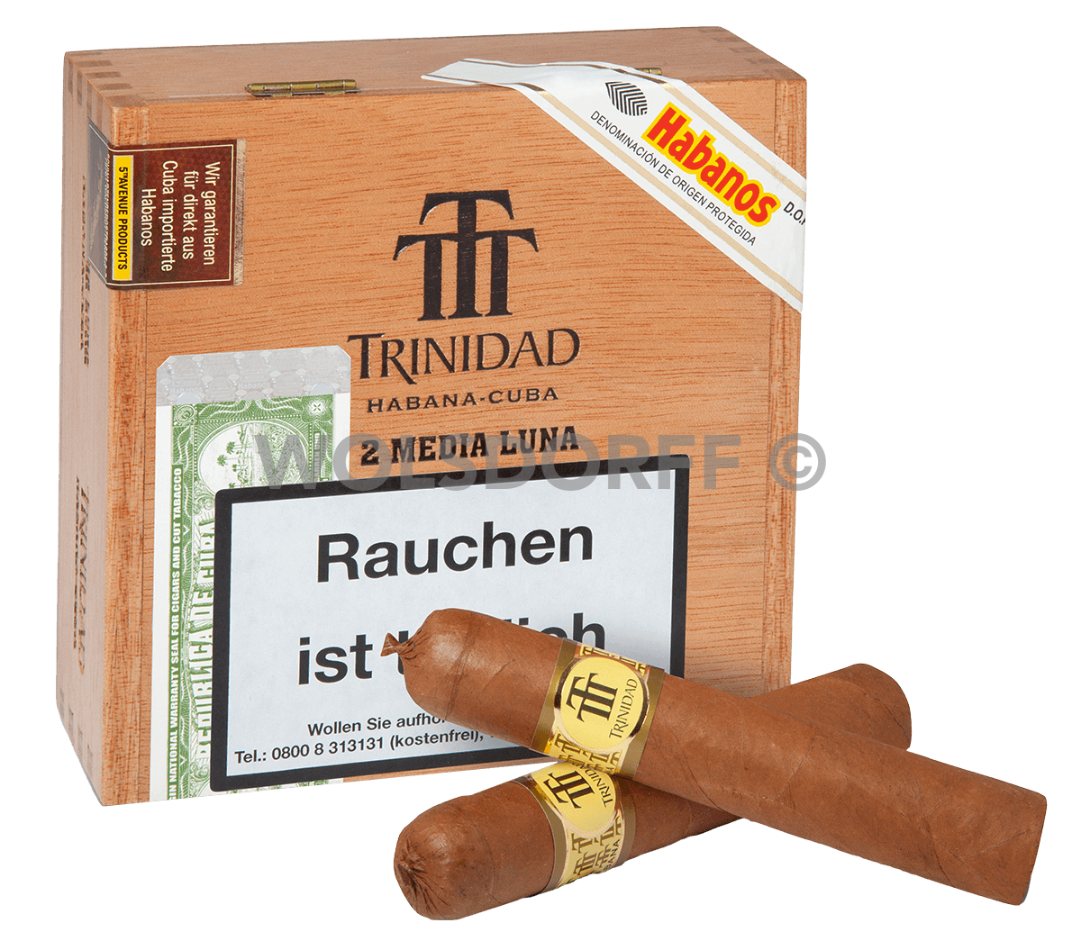 Trinidad Media Luna - Kiste vorne mit Zigarren