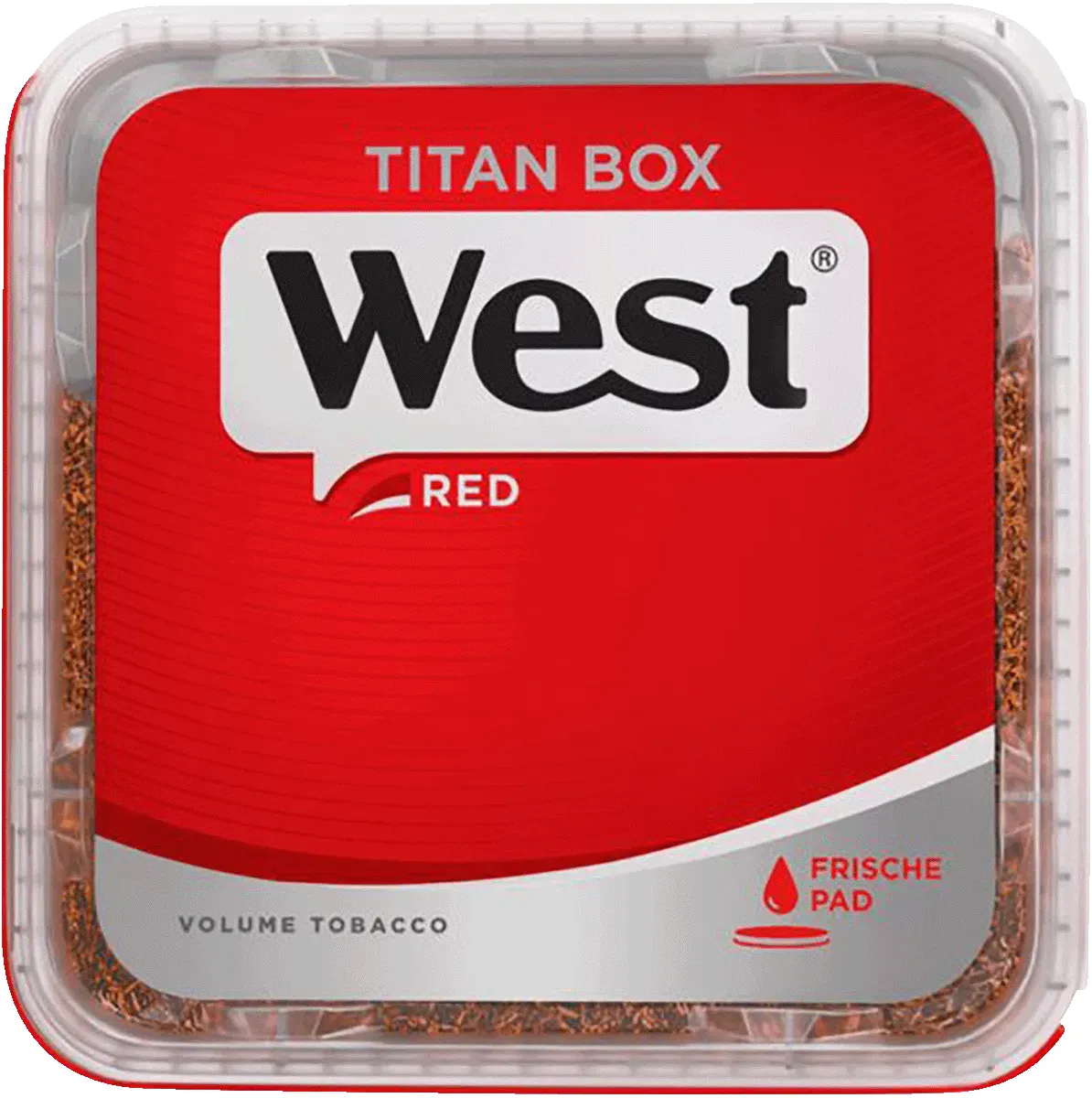 West Red Volume Tobacco Titan Box von oben