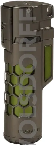 Bugatti lighter Mirage gun satin / green honeycomb stehend