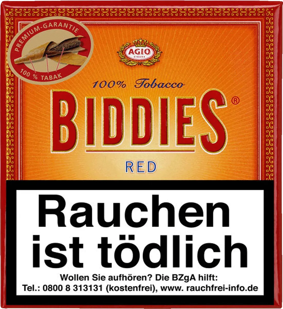 Biddies Red Schachtel Vorderseite