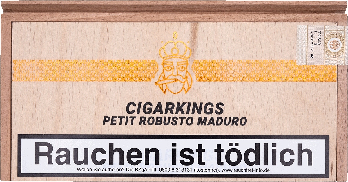 CigarKings Petit Robusto Maduro - Kiste vorne geschlossen