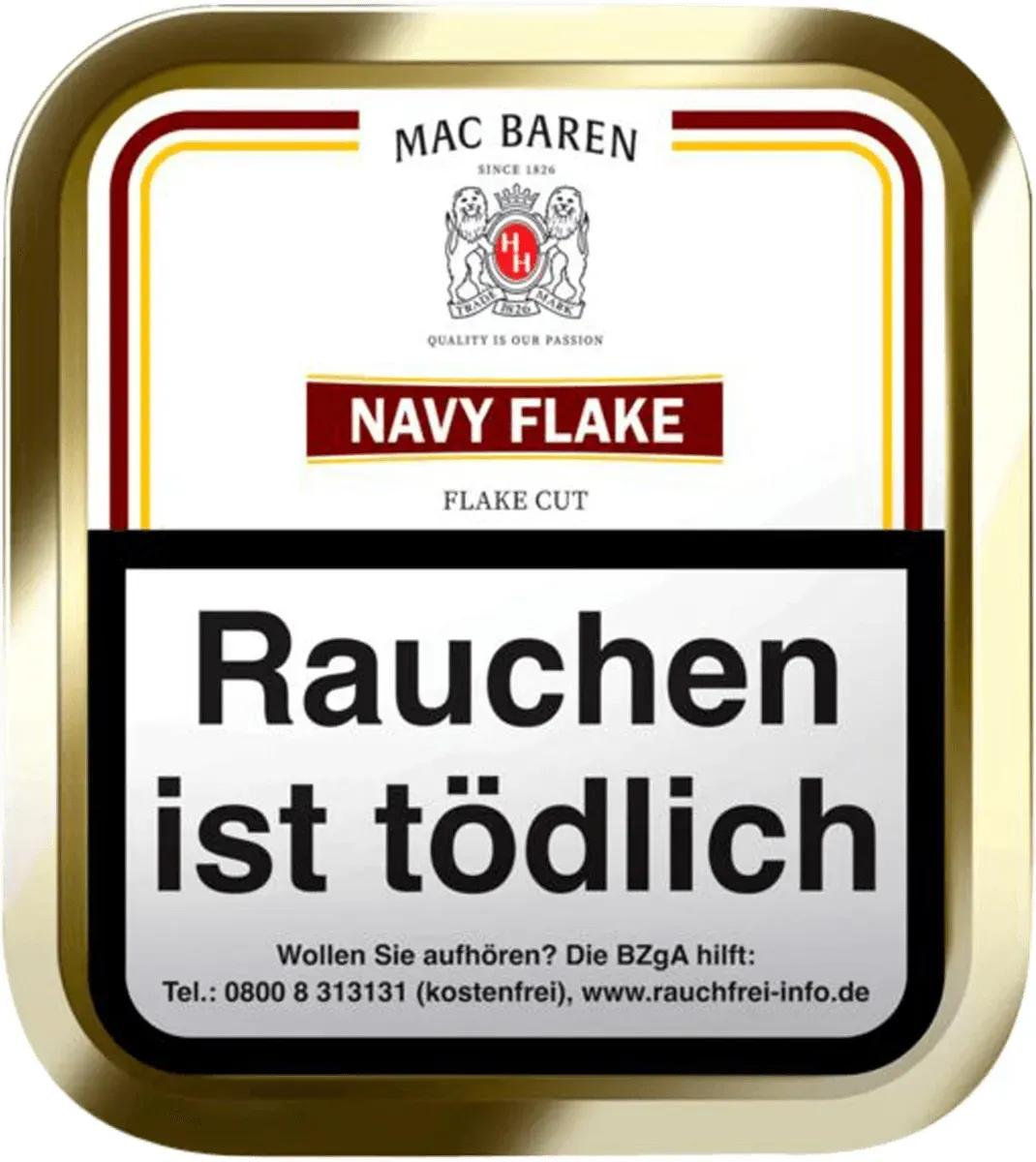 Mac Baren Navy Flake Pfeifentabak Deckel Dose von oben