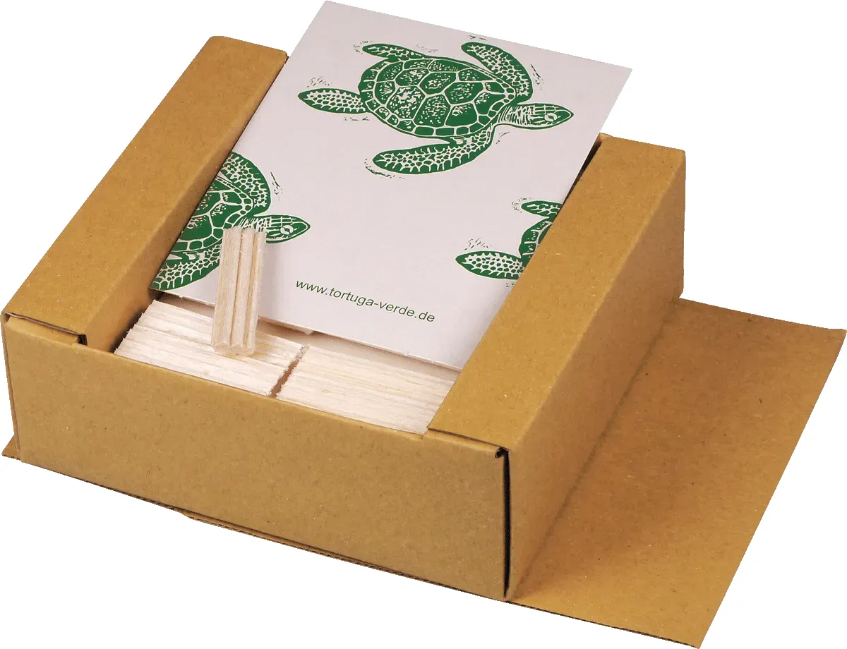 Tortuga Verde Pfeifenfilter aus Balsa karton offen