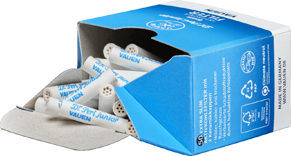 Vauen Dr. Perl Jufifty Aktivkohlefilter - Karton mit Filter