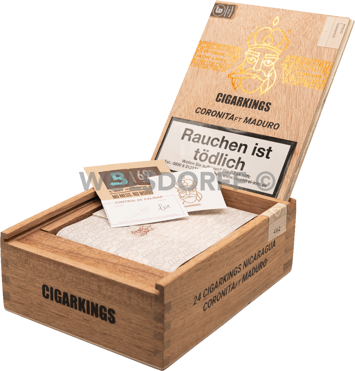 CigarKings Coronita FT Maduro - Kiste seitlich geöffnet