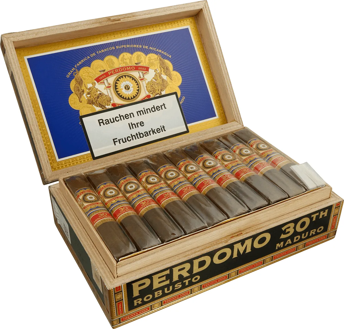 Perdomo 30th Maduro Kiste offen Seite