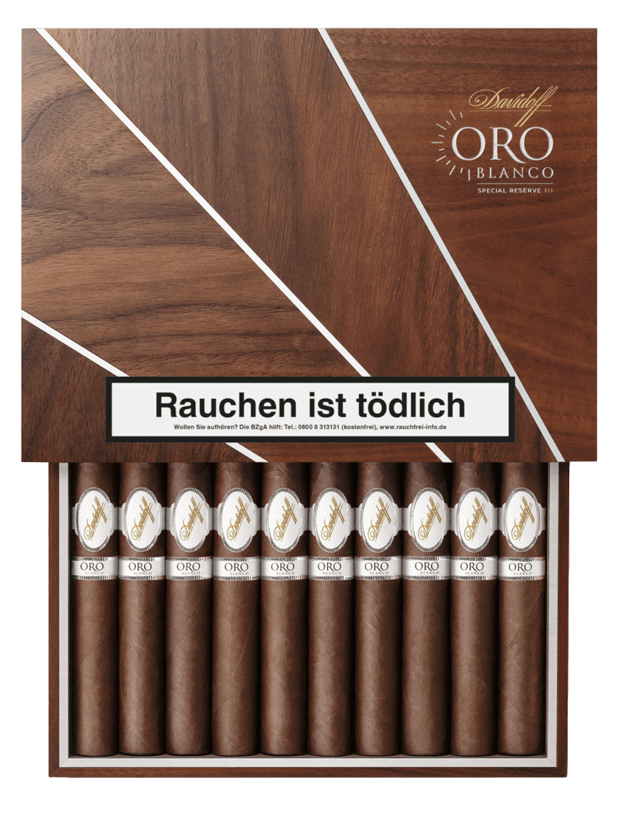 Davidoff Oro Blanco Special Reserve - Kiste vorne geöffnet