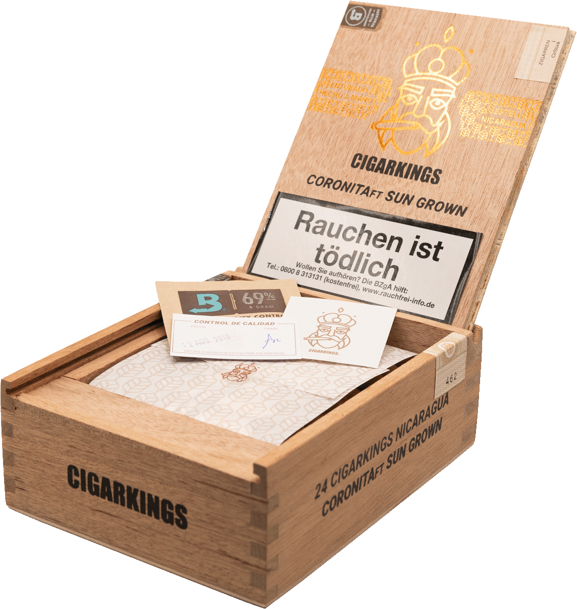 CigarKings Coronita - Kiste seitlich geöffnet