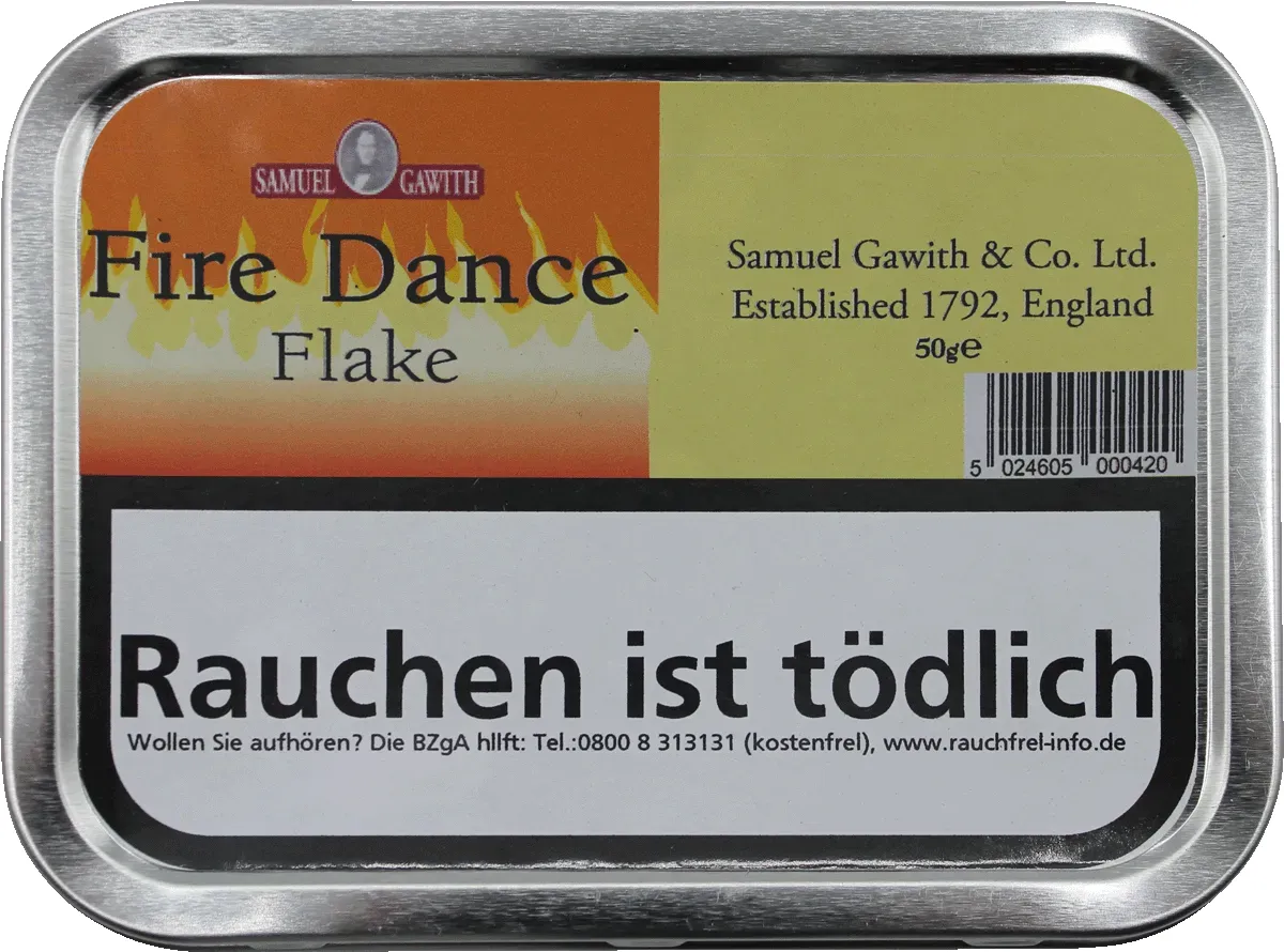 Samuel Gawith Fire Dance Flake Deckel Dose von oben