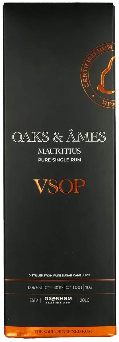 Oaks Ames VSOP Rum Umverpackung