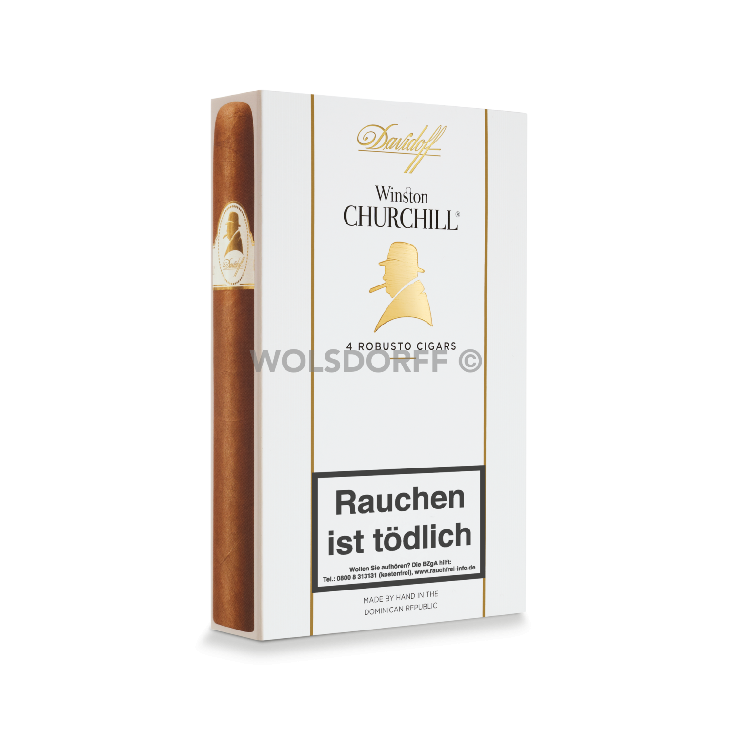 Davidoff Winston Churchill Robusto - Pappetui seitlich geschlossen