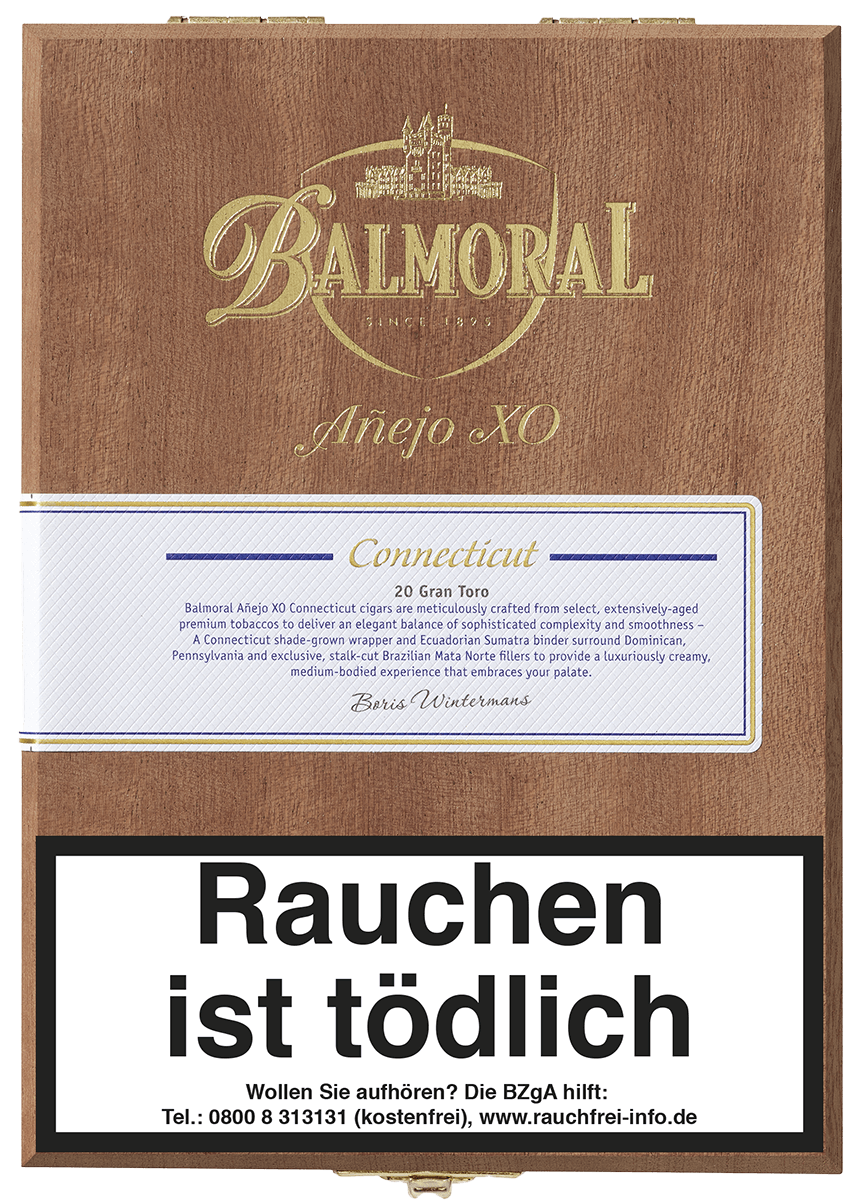 Balmoral Añejo XO - Kiste vorne geschlossen