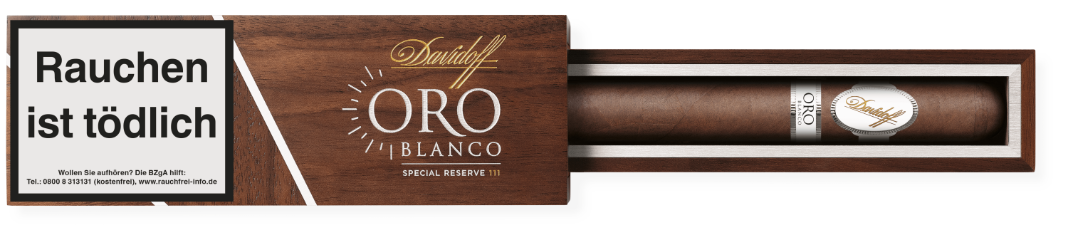 Davidoff Oro Blanco Special Reserve - Holzkiste seitlich