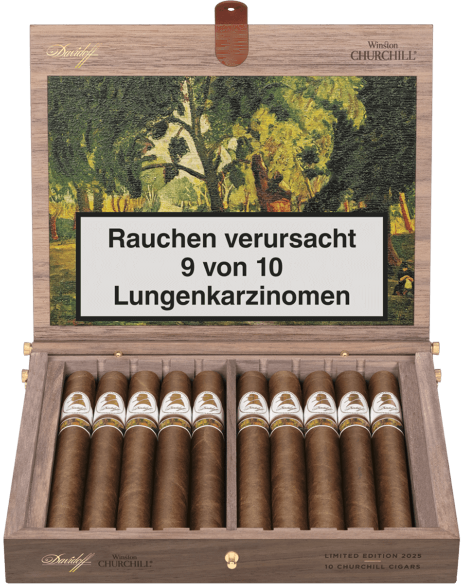 Davidoff Winston Churchill - Kiste vorne geöffnet