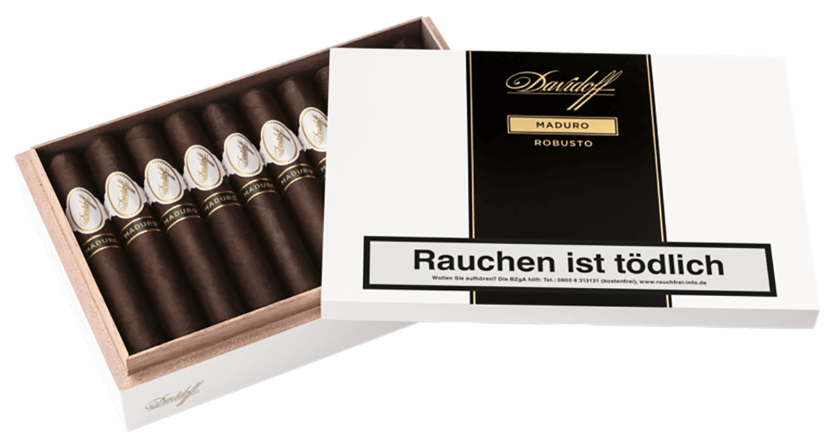 Davidoff Maduro Robusto - Kiste vorne geöffnet