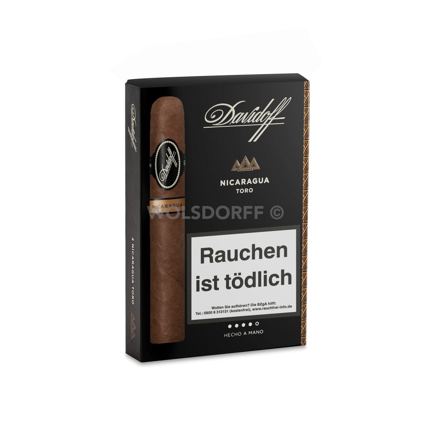 Davidoff Nicaragua Toro - Pappetui vorne geschlossen